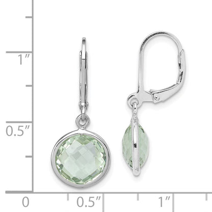 Sterlingsilber Rhodiniert Grün Quarz Ohrringe