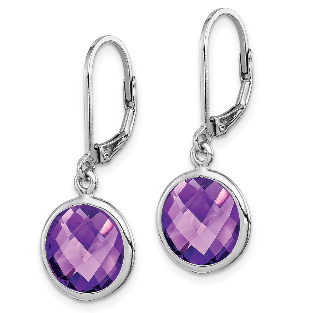 Sterlingsilber Rhodiniert Amethyst Ohrringe