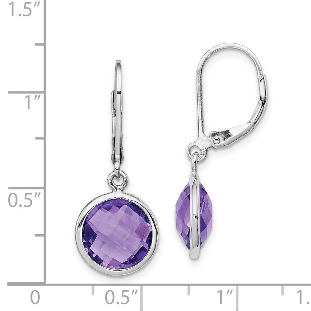 Sterlingsilber Rhodiniert Amethyst Ohrringe