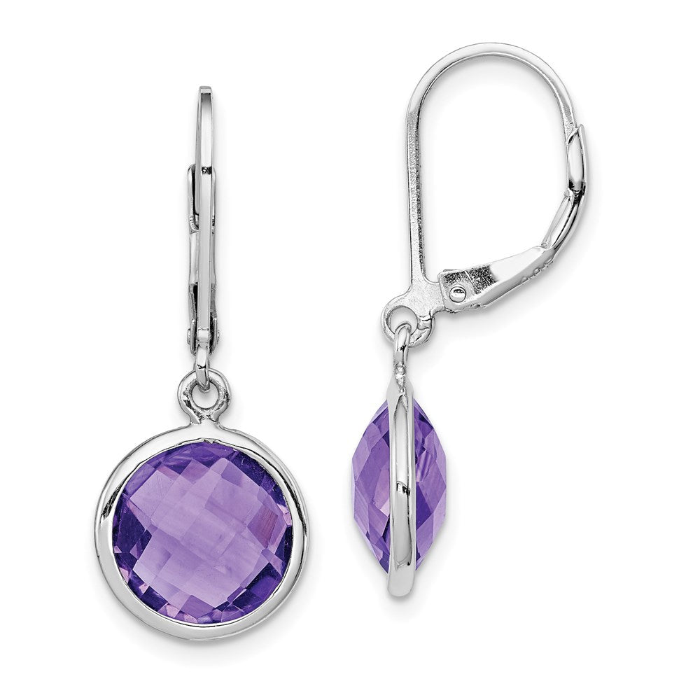 Sterlingsilber Rhodiniert Amethyst Ohrringe
