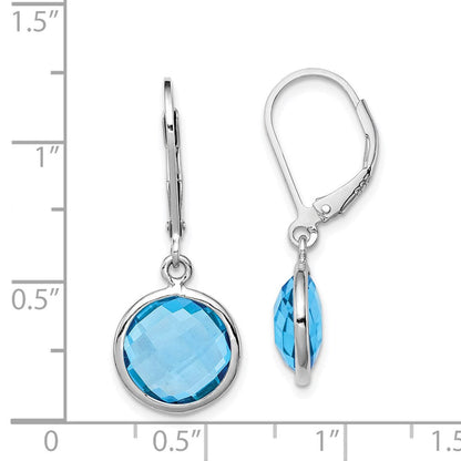Sterlingsilber Rhodiniert Blautopas Ohrringe