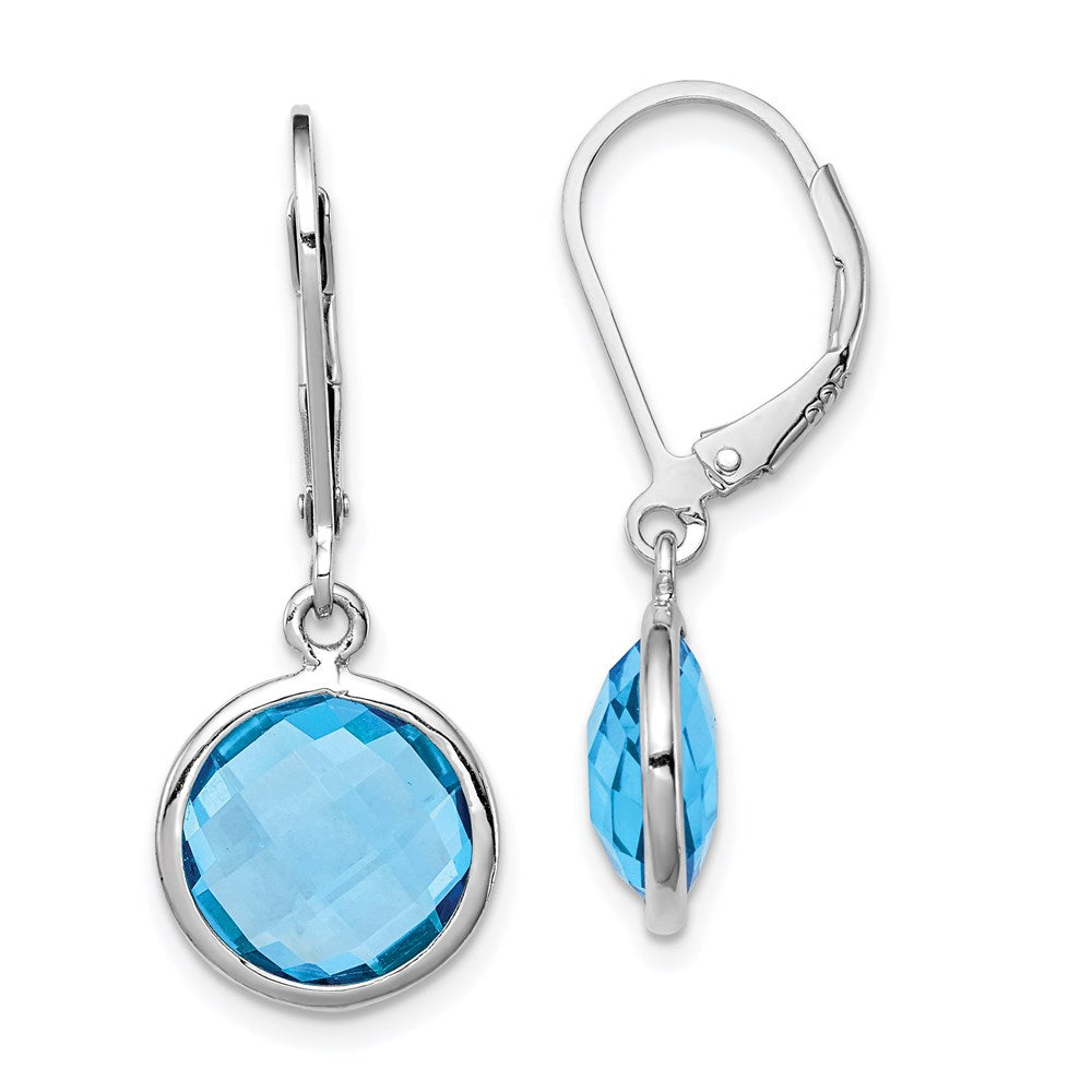 Sterlingsilber Rhodiniert Blautopas Ohrringe