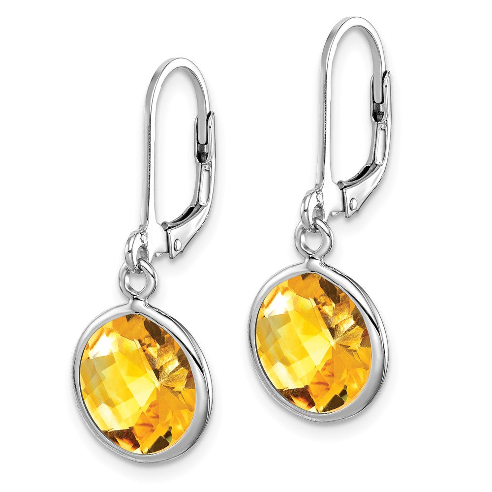 Sterlingsilber Rhodiniert Citrin Ohrringe