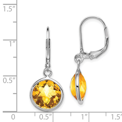 Sterlingsilber Rhodiniert Citrin Ohrringe