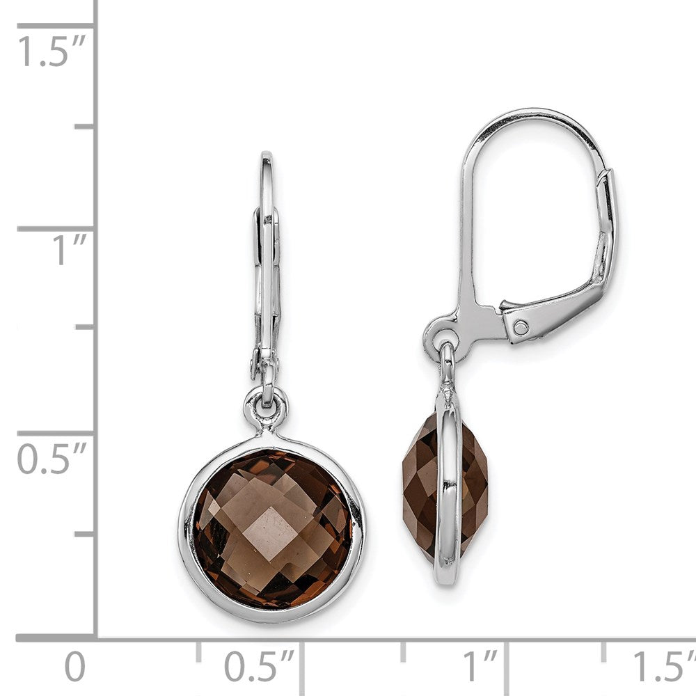 Sterlingsilber Rhodiniert Rauch Quarz Ohrringe