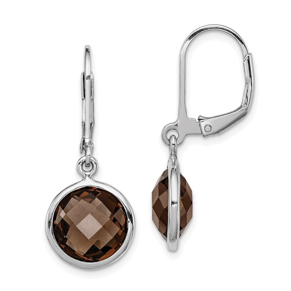 Sterlingsilber Rhodiniert Rauch Quarz Ohrringe