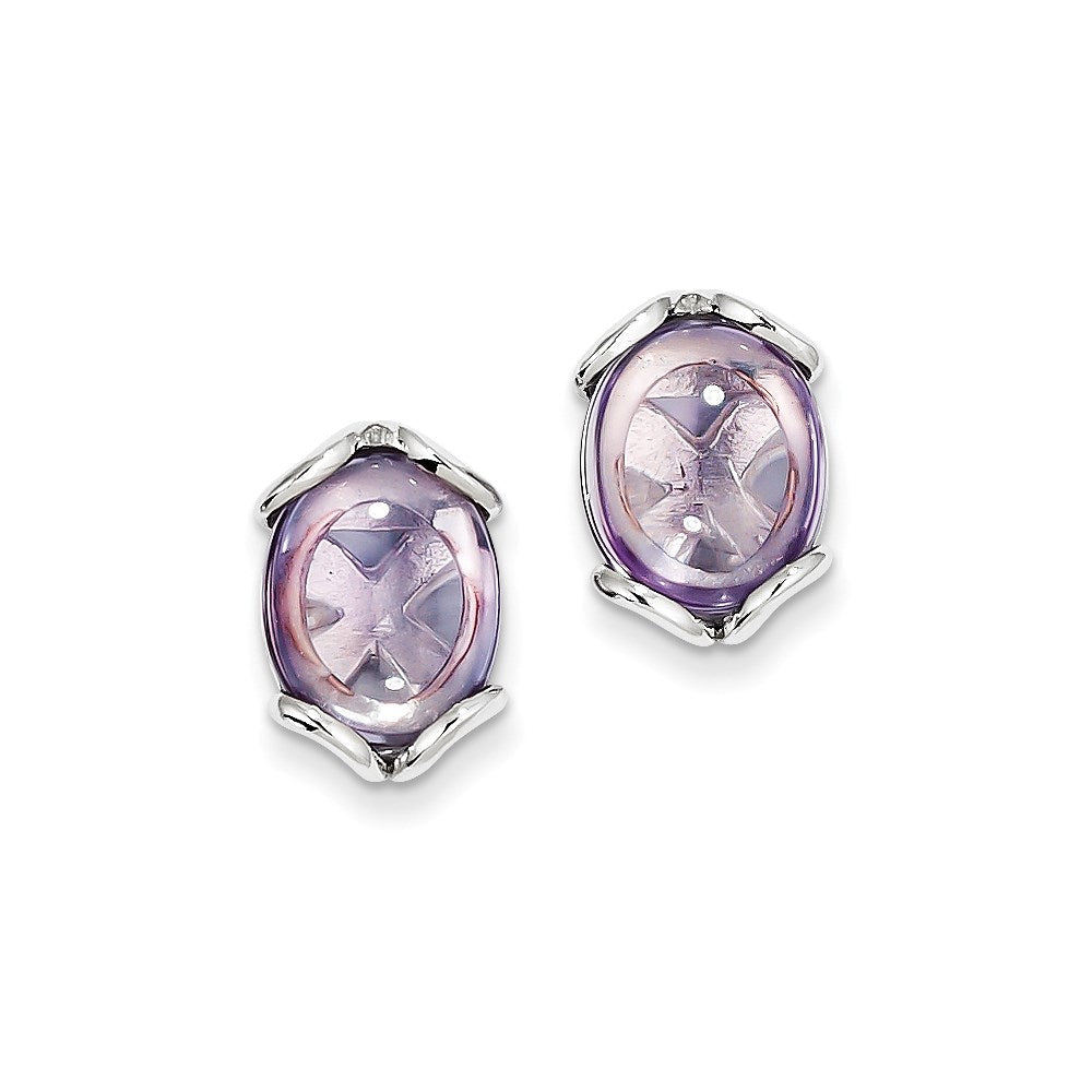 Sterlingsilber Rosa Quarz Ohrringe