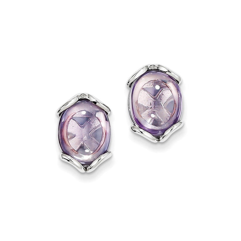 Sterlingsilber Rosa Quarz Ohrringe
