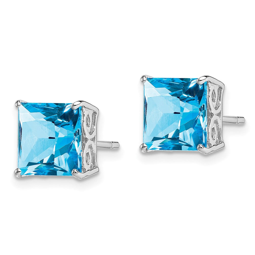 Sterlingsilber Rhodiniert Blautopas Ohrringe