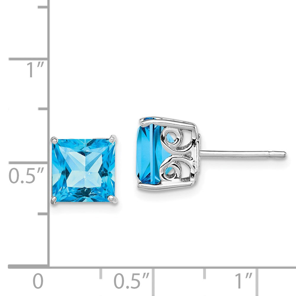 Sterlingsilber Rhodiniert Blautopas Ohrringe