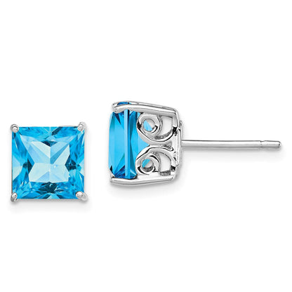 Sterlingsilber Rhodiniert Blautopas Ohrringe