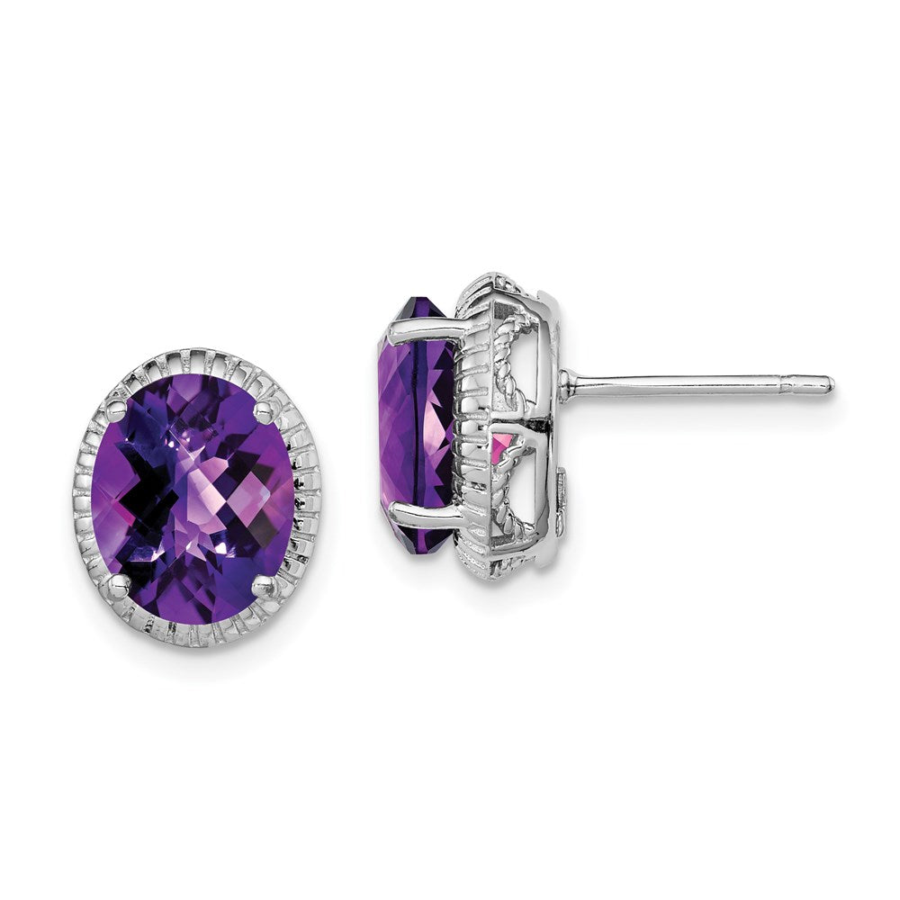 Sterlingsilber Rhodiniert Amethyst Ohrringe