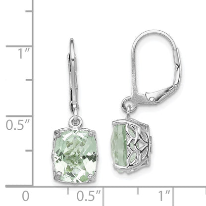 Sterlingsilber Rhodiniert Grün Quarz Ohrringe