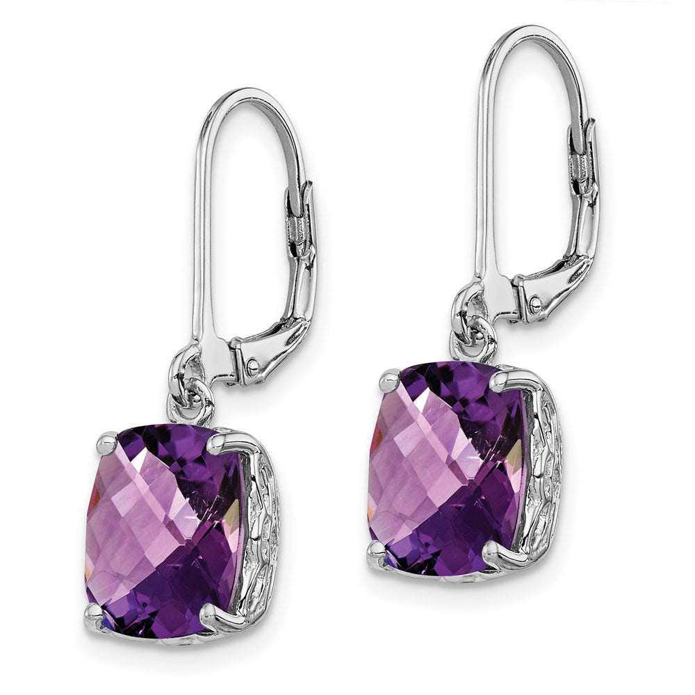 Sterlingsilber Rhodiniert Amethyst Ohrringe