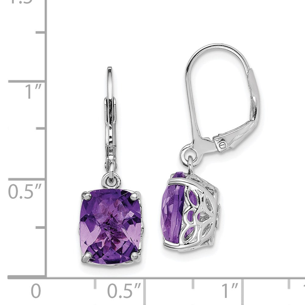 Sterlingsilber Rhodiniert Amethyst Ohrringe
