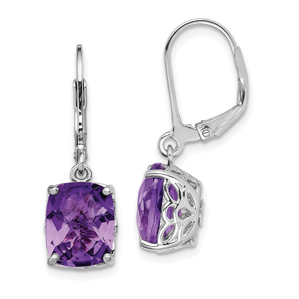 Sterlingsilber Rhodiniert Amethyst Ohrringe