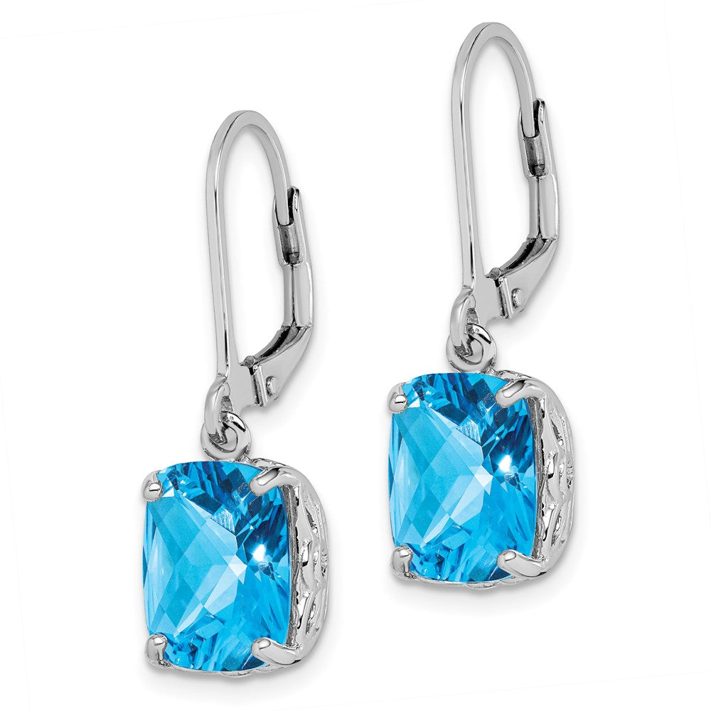 Sterlingsilber Rhodiniert Blautopas Ohrringe