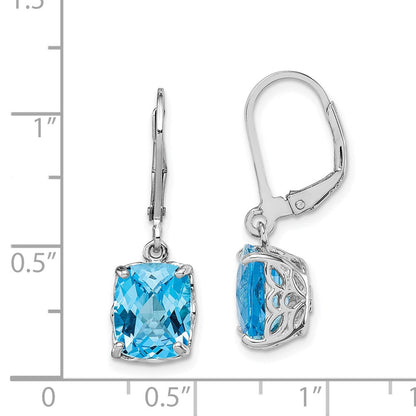 Sterlingsilber Rhodiniert Blautopas Ohrringe