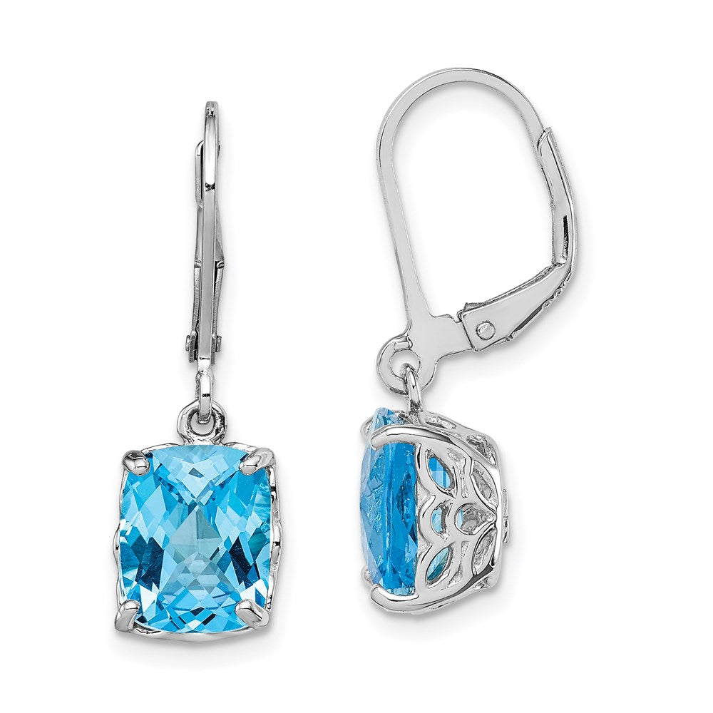Sterlingsilber Rhodiniert Blautopas Ohrringe