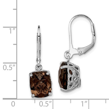 Sterlingsilber Rhodiniert Rauch Quarz Ohrringe