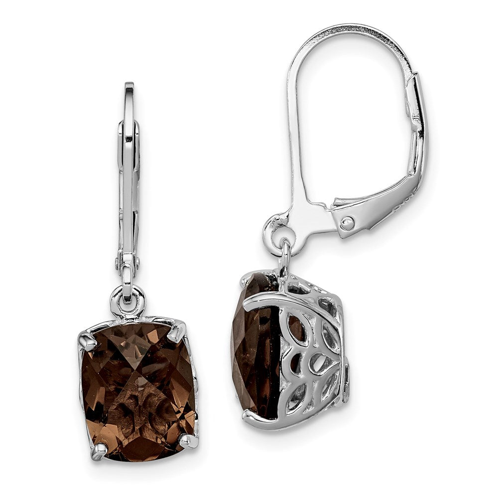 Sterlingsilber Rhodiniert Rauch Quarz Ohrringe
