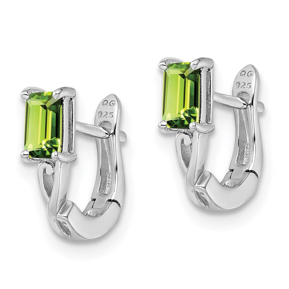 Sterlingsilber Rhodiniert Peridot Klappbar Creolen