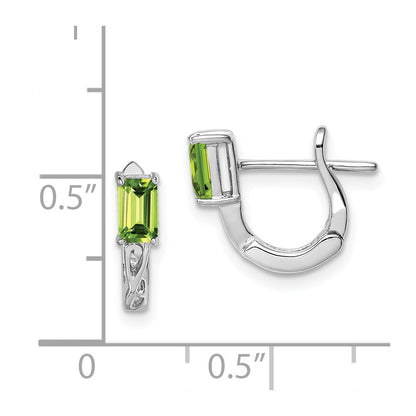Sterlingsilber Rhodiniert Peridot Klappbar Creolen