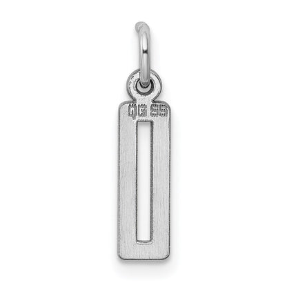 Sterlingsilber Silber/rhodiniert Länglich Poliert Zahl 0 Charm