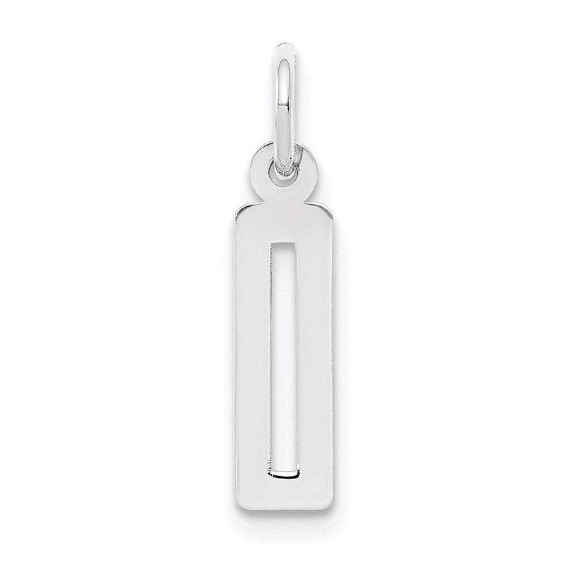 Sterlingsilber Silber/rhodiniert Länglich Poliert Zahl 0 Charm