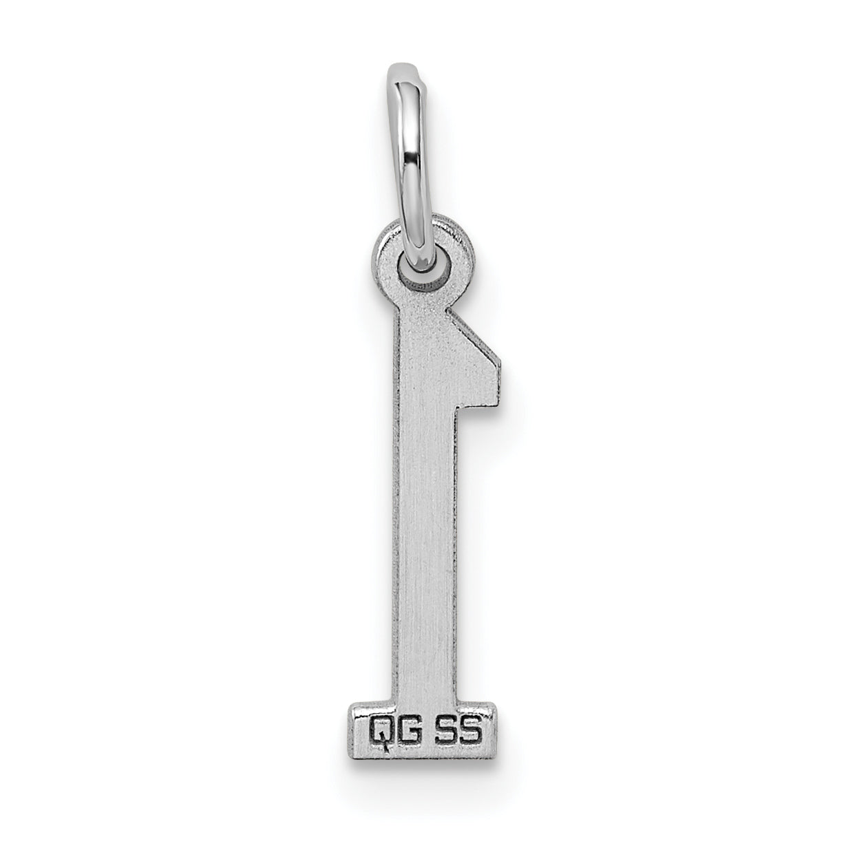 Sterlingsilber Silber/rhodiniert Länglich Poliert Zahl 1 Charm