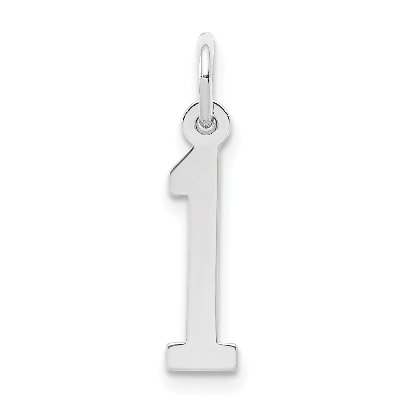 Sterlingsilber Silber/rhodiniert Länglich Poliert Zahl 1 Charm