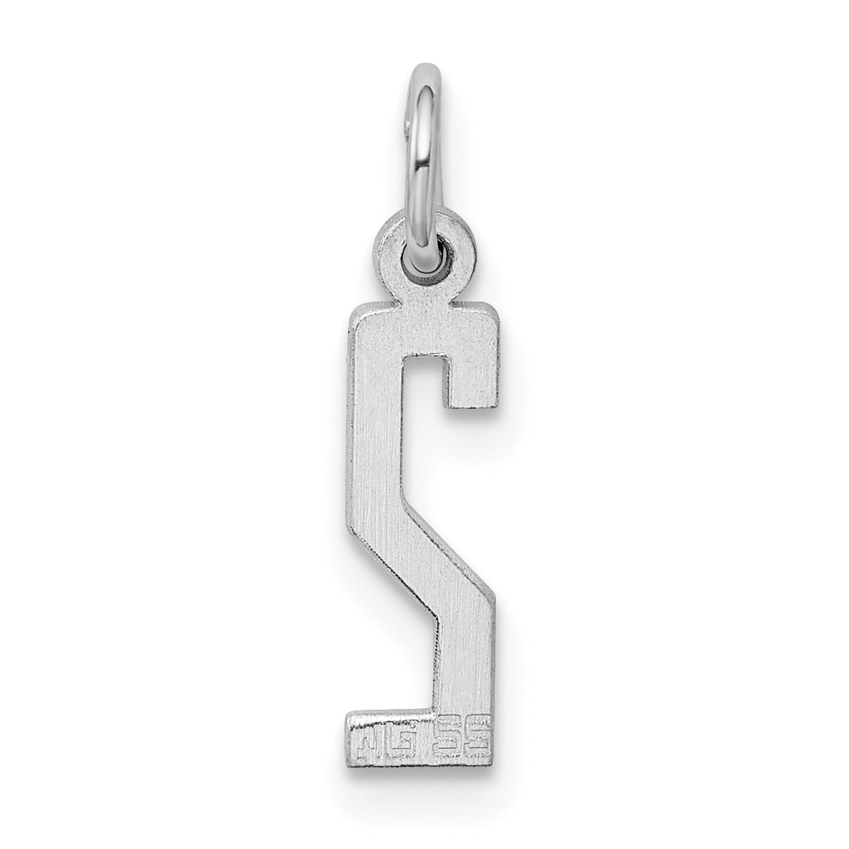 Sterlingsilber Silber/rhodiniert Länglich Poliert Zahl 2 Charm