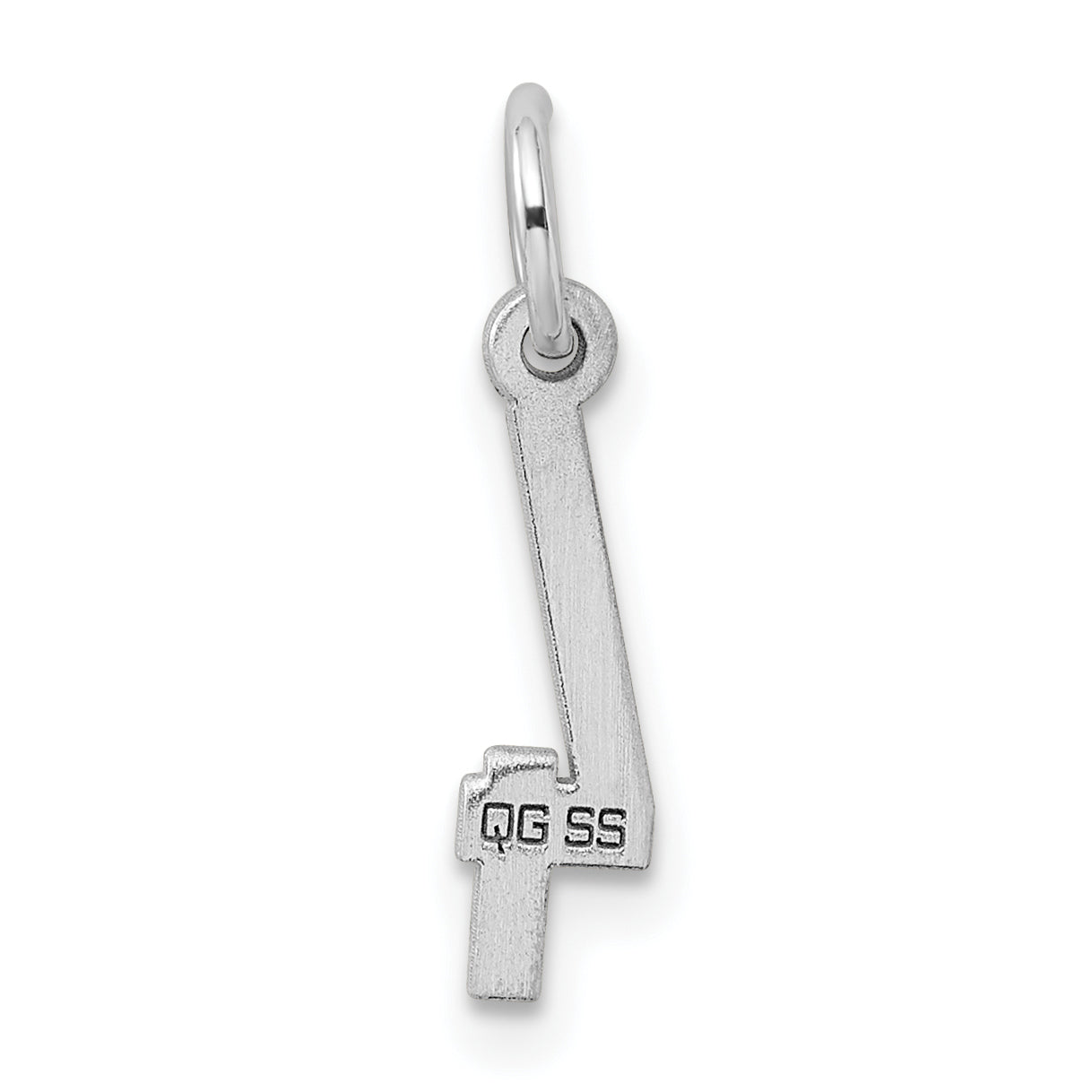 Sterlingsilber Silber/rhodiniert Länglich Poliert Zahl 4 Charm