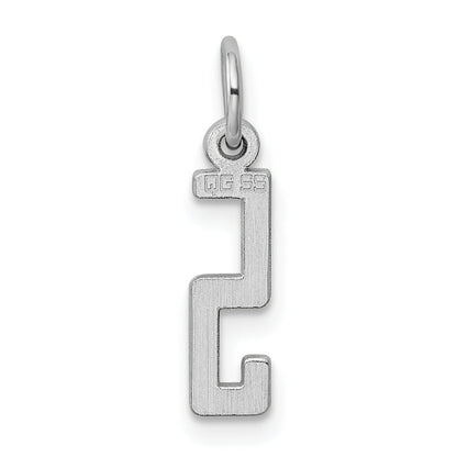 Sterlingsilber Silber/rhodiniert Länglich Poliert Zahl 5 Charm