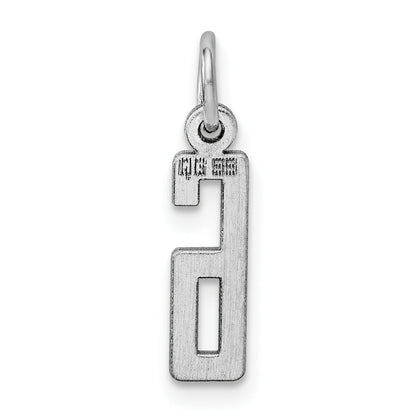 Sterlingsilber Silber/rhodiniert Länglich Poliert Zahl 6 Charm