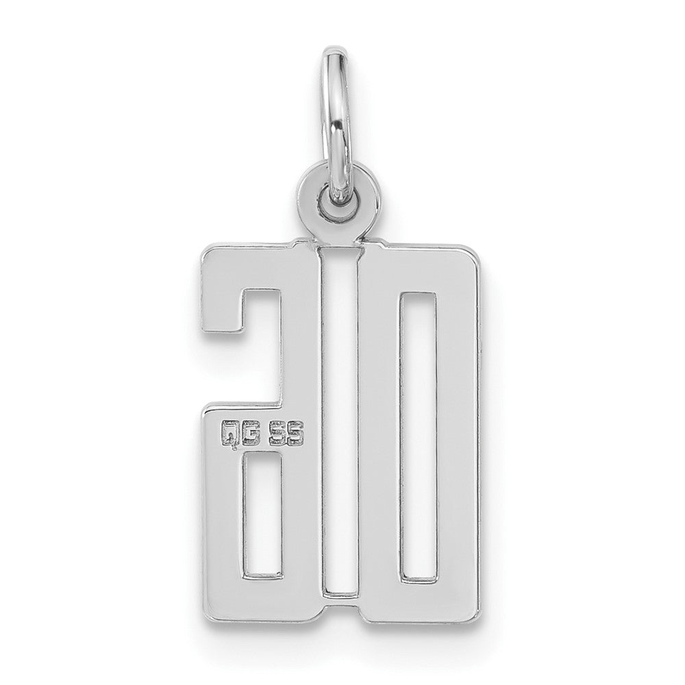Sterlingsilber Klein Länglich Poliert 06 Zahl Charm