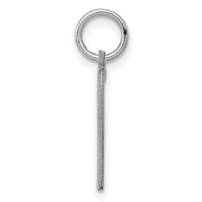 Sterlingsilber Silber/rhodiniert Länglich Poliert Zahl 7 Charm