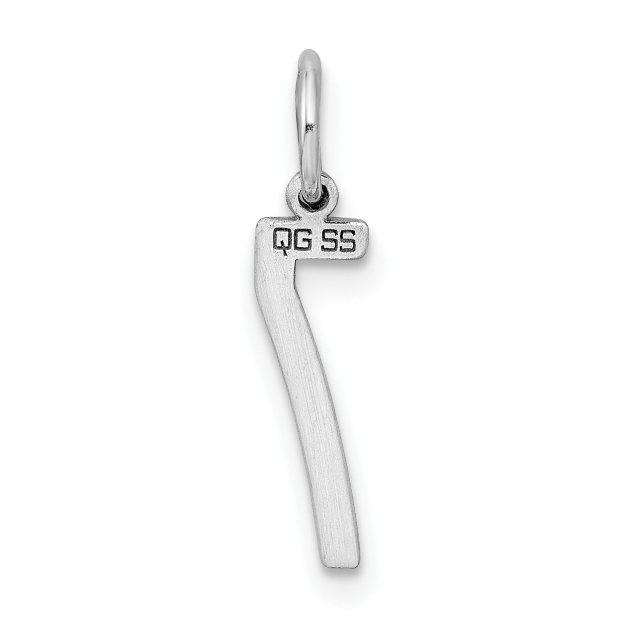 Sterlingsilber Silber/rhodiniert Länglich Poliert Zahl 7 Charm