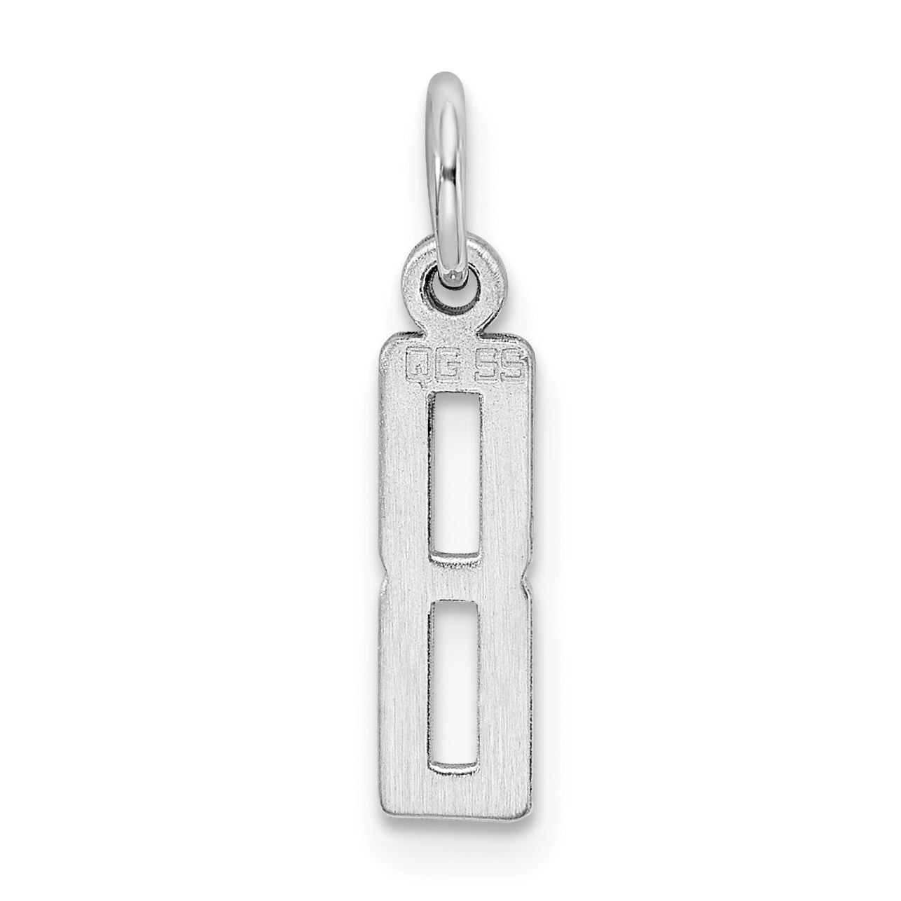 Sterlingsilber Silber/rhodiniert Länglich Poliert Zahl 8 Charm
