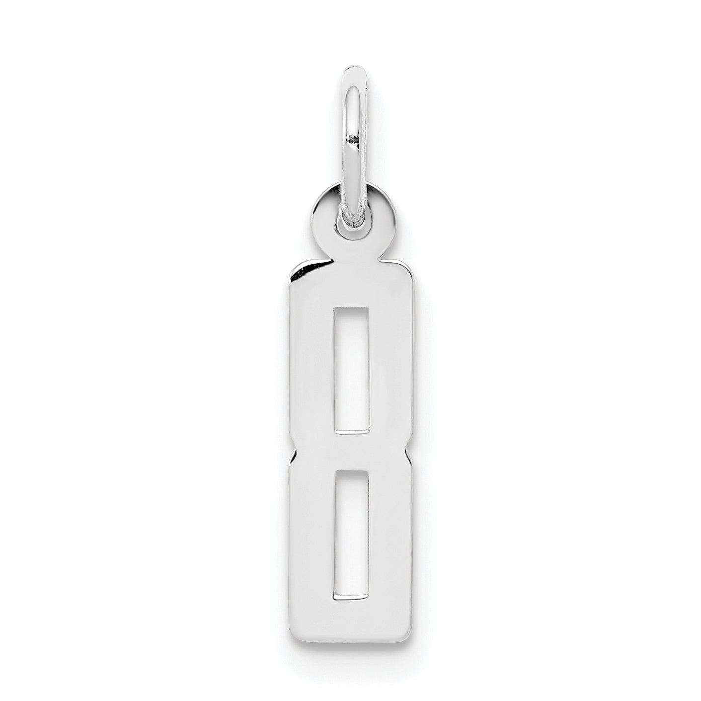 Sterlingsilber Silber/rhodiniert Länglich Poliert Zahl 8 Charm
