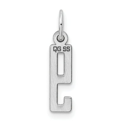 Sterlingsilber Silber/rhodiniert Länglich Poliert Zahl 9 Charm
