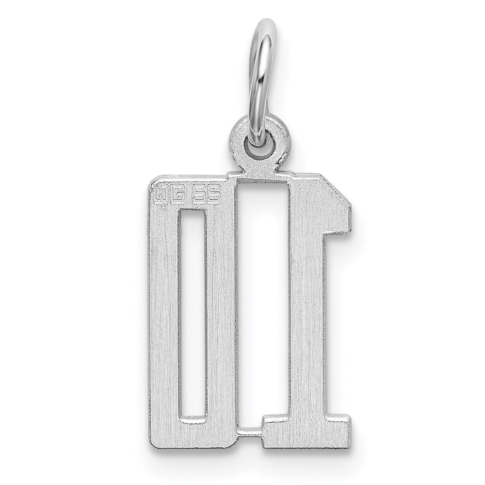 Sterlingsilber Silber/rhodiniert Länglich Zahl 10 Charm