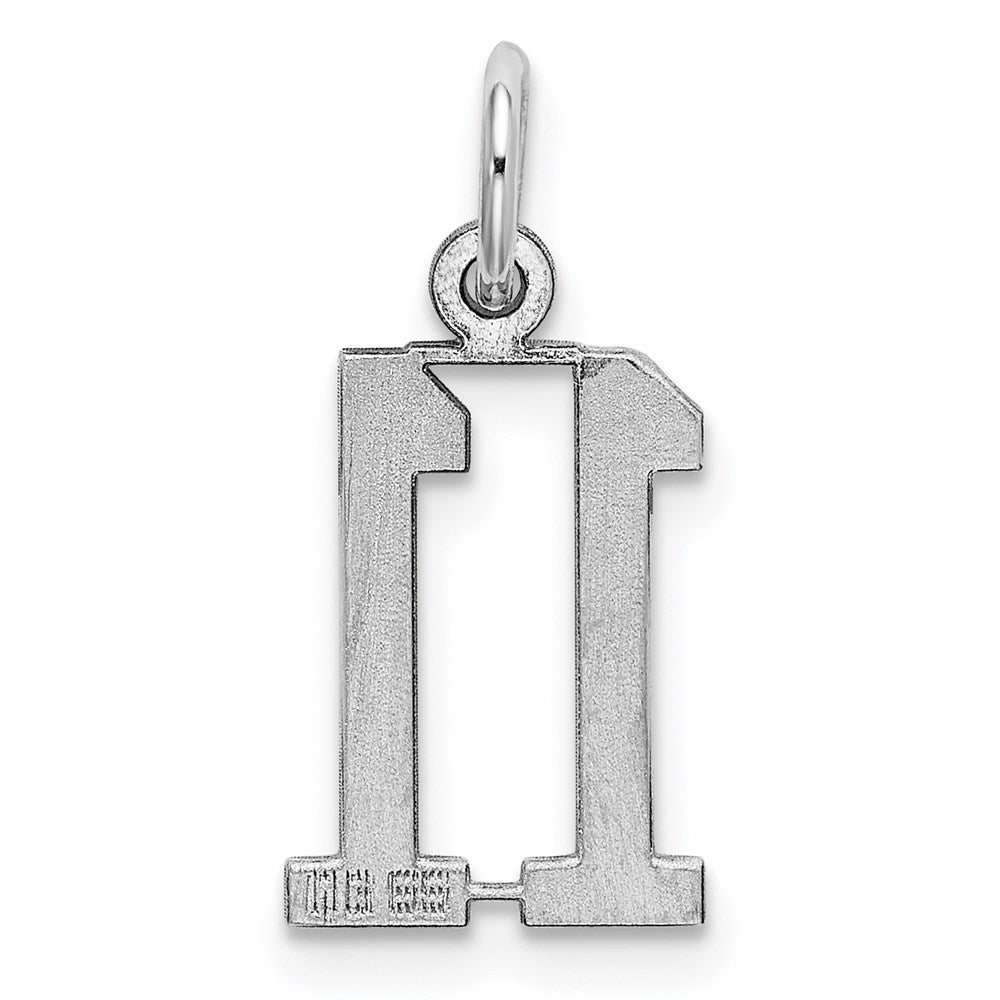 Sterlingsilber Silber/rhodiniert Länglich Zahl 11 Charm