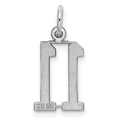 Sterlingsilber Silber/rhodiniert Länglich Zahl 11 Charm
