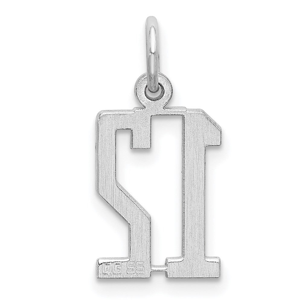 Sterlingsilber Silber/rhodiniert Länglich Zahl 12 Charm