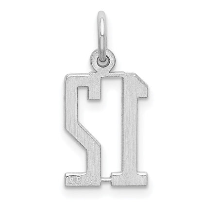Sterlingsilber Silber/rhodiniert Länglich Zahl 12 Charm
