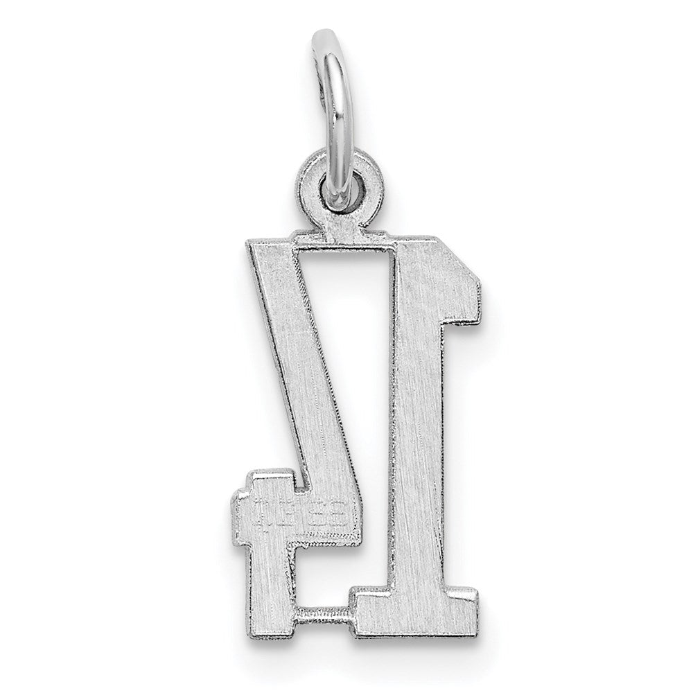 Sterlingsilber Silber/rhodiniert Länglich Zahl 14 Charm