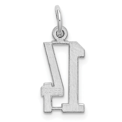 Sterlingsilber Silber/rhodiniert Länglich Zahl 14 Charm