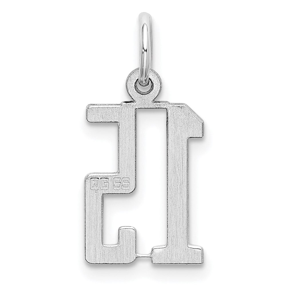 Sterlingsilber Silber/rhodiniert Länglich Zahl 15 Charm