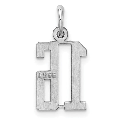 Sterlingsilber Silber/rhodiniert Länglich Zahl 16 Charm